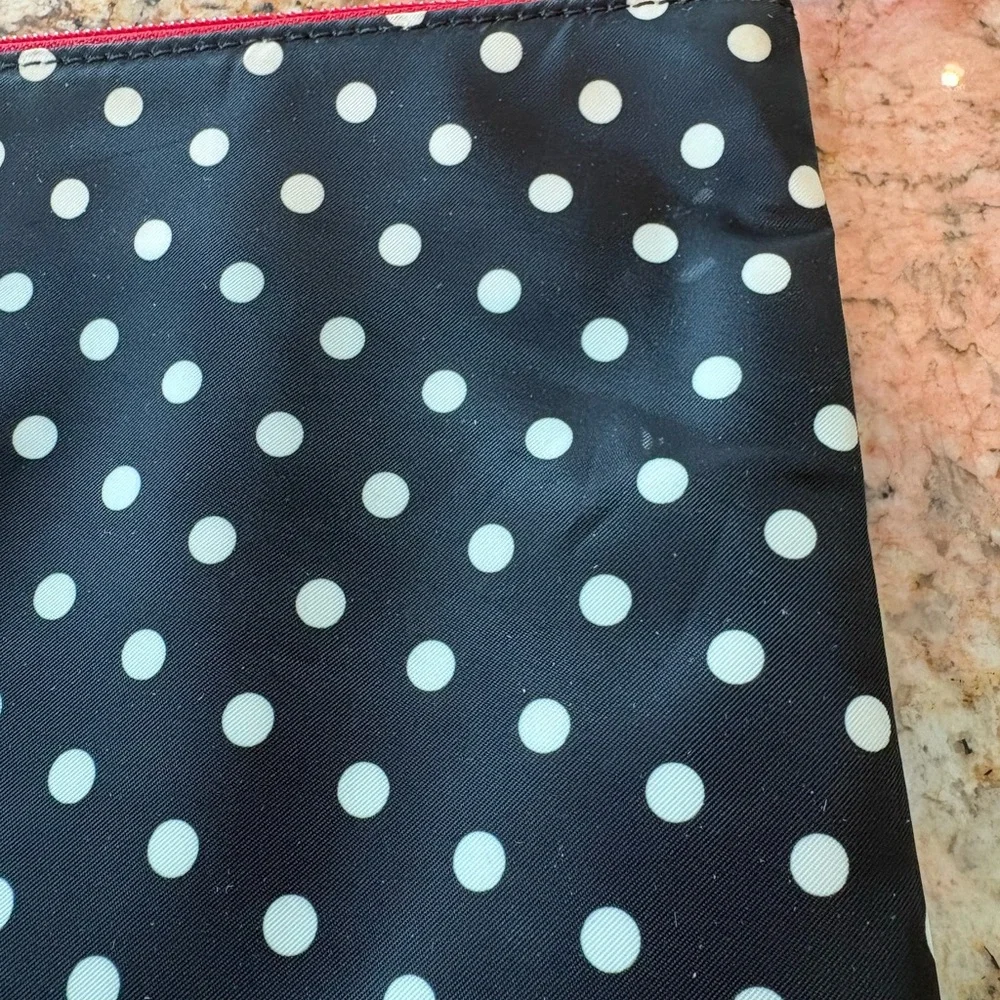 Kate Spade Black and White Polka Dot Cosmetic Bag